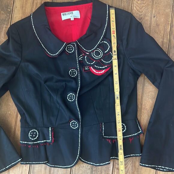 Vintage 90s Marc Oliver by Miri Couture Bespoke Boutique jacket cotton size 8 - Picture 7 of 8